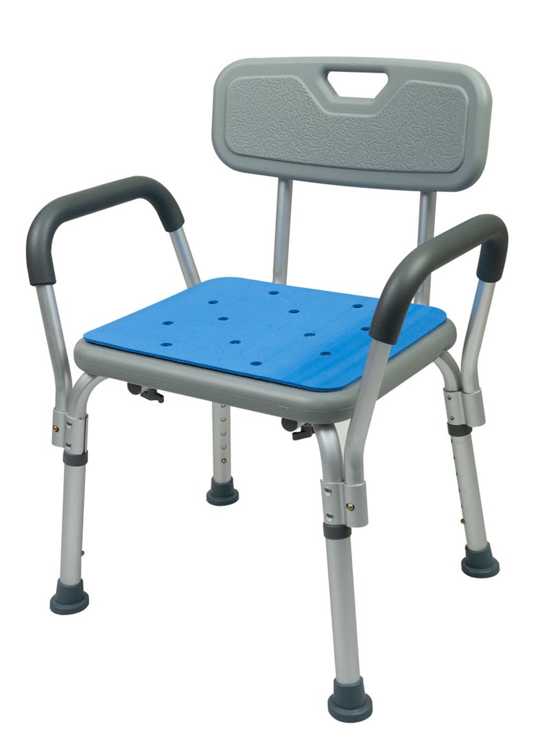 Meishida Shower Chair Bath Seat with Back Height Adjustable Bathtub Stool with Padded Anti-Slip Shower Bench  - Image 1