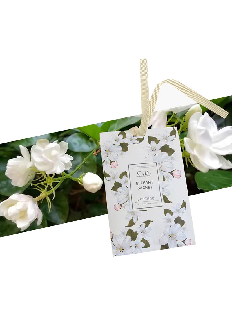 Elegant Sachet, Hanging Air Deodorizer Freshener Car Scent for Drawers, Wardrobes, Cars (Jasmine)  - Image 1