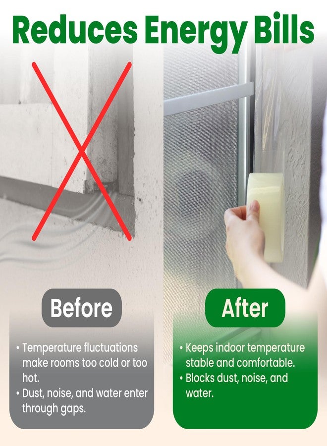 ECOHomes Window Weather Sealing Tape (2 Inch Wide) - Clear Weather Stripping Window Seal Tape Stops Draft from Entering Through Gaps, Windows, AC Unit - Insulation Seal for Air Conditioner, 90 Ft - Image 5