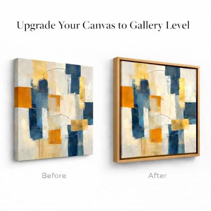 ART Floating Canvas Frame for 1"1.25" Deep Gallery-Wrapped Canvas, Wood-Look Floater Frame for Stretched Canvas Prints & Wall, Light Oak, 8" x 8" - Image 2
