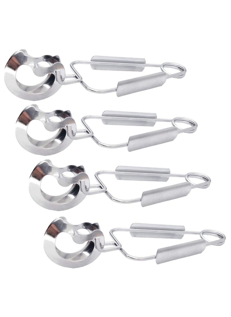 lasenersm 4 Pieces Snail Tong Snail Plier Stainless Steel Snail Tongs Snail Clamp Kitchen Food Tong Kitchen Utensil for Home Restaurant Silver 