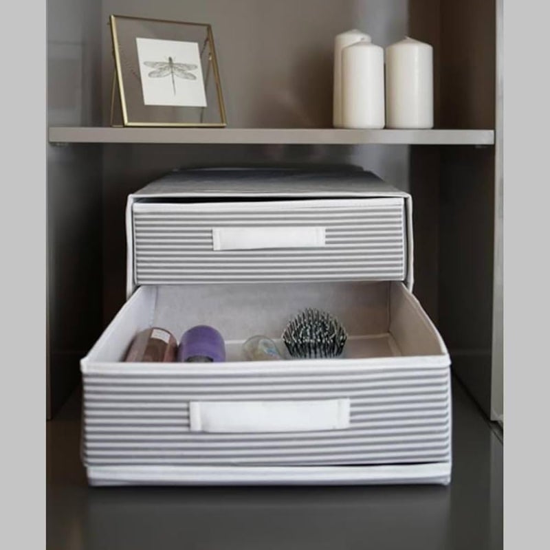 2 Tier Multi-Use Fabric Organizer Foldable Wardrobe Organizer Toy Towel Organizer Smart Arrangement Solutions - Image 2