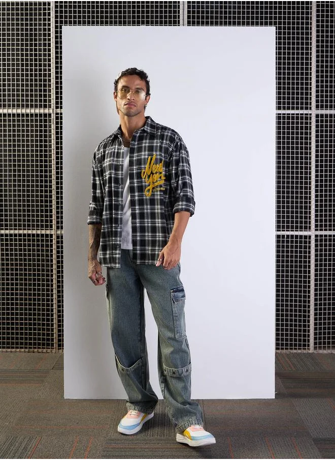 Mascln Sassafras Mascln Sassafras Mid Rise Washed Baggy Cargo Jeans