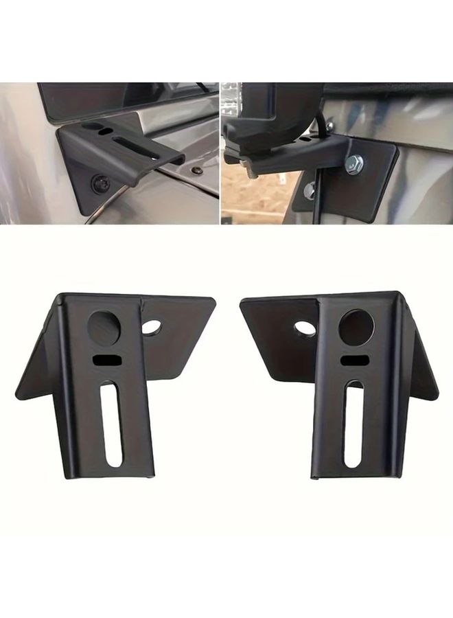 Black No Drill A Pillar Mounting Brackets for Off Road LED Lights 2007 2017 JK Wrangler - Image 1