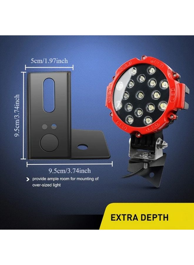 Black No Drill A Pillar Mounting Brackets for Off Road LED Lights 2007 2017 JK Wrangler - Image 2