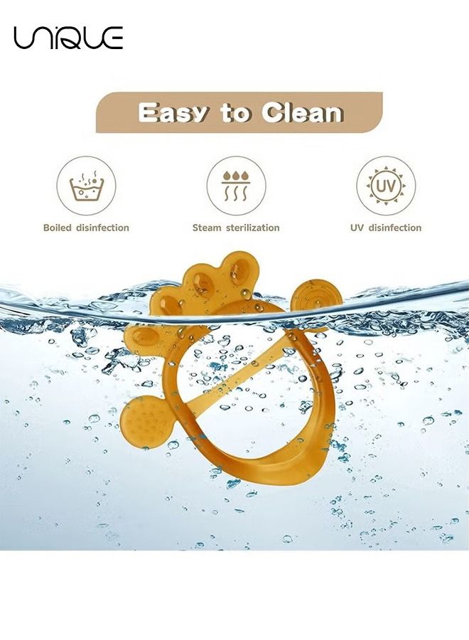 Unique Teething Toys, Soft Baby Teether for Soothe Babies Sore Gums for New Born Breast Feeding Babies, Freezer Safe, BPA Free, Hands Design, for Babies 0 to 6 Months (Amber, 1Pack)  - Image 5