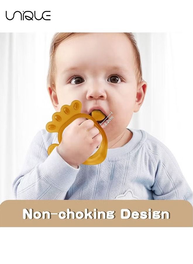 Unique Teething Toys, Soft Baby Teether for Soothe Babies Sore Gums for New Born Breast Feeding Babies, Freezer Safe, BPA Free, Hands Design, for Babies 0 to 6 Months (Amber, 1Pack)  - Image 4
