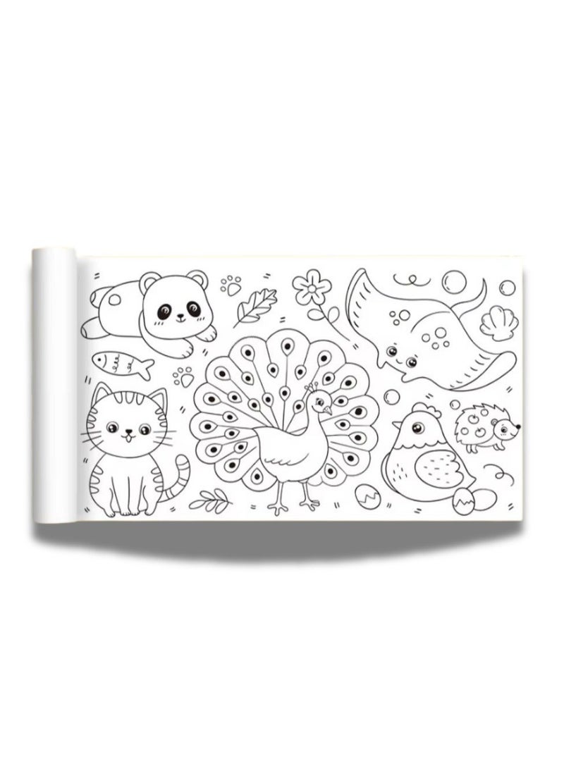 DIY Kids Activity Set Early Education Pen Control Training Book and Coloring Paper Roll - Image 3