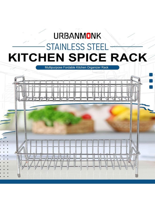 URBANMONK URBANMONK Metal Rack for Kitchen | Metal stand for Kitchen, Bathroom & Dressing Table Rack| Organisers for kitchen storage, Cosmetics Reck | (Silver)  - Image 4