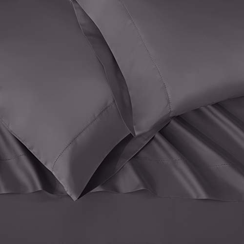 Pointehaven 410TC Long Staple Cotton Deep Pocket Oversized Sheet Set, Cal King, Medium Gray - Image 2