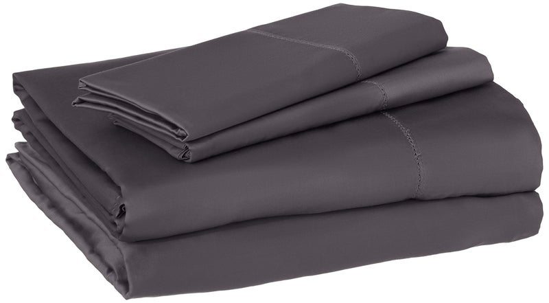 Pointehaven 410TC Long Staple Cotton Deep Pocket Oversized Sheet Set, Cal King, Medium Gray - Image 1