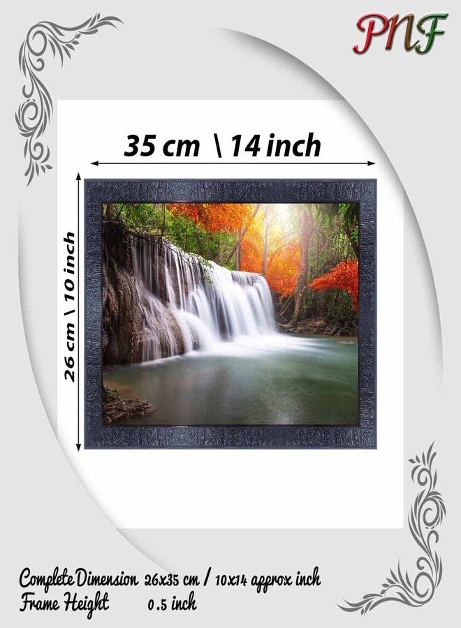 pnf Poster And Frames Vastu Waterfall Landscape Scenery Wooden Photo Frame With Acrylic Sheet | Living Room, Bedroom | Home Decoration | Best Gifting Option (10 * 14inch,Multicolour,Synthetic) 11153 - Image 2
