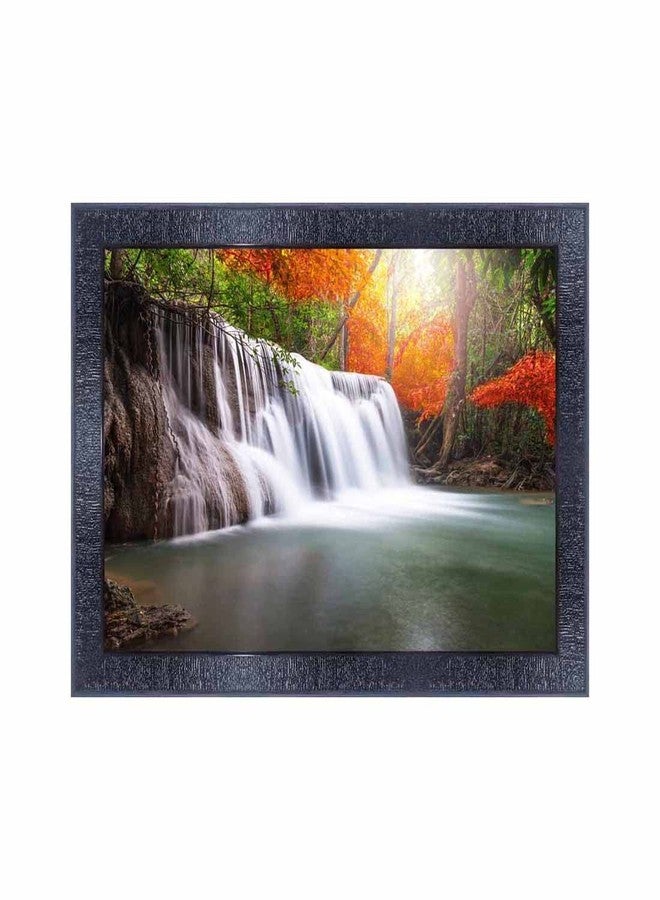 pnf Poster And Frames Vastu Waterfall Landscape Scenery Wooden Photo Frame With Acrylic Sheet | Living Room, Bedroom | Home Decoration | Best Gifting Option (10 * 14inch,Multicolour,Synthetic) 11153 - Image 1