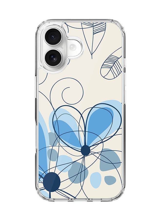 Stylizedd Classic Clear MagSafe Case for iPhone 17 , Hybrid Soft Case Flexible Edges Anti Drop TPU PC Gel Thin Transparent Cover [ Designed for iPhone 17 ] - Daisy Lines Full Print