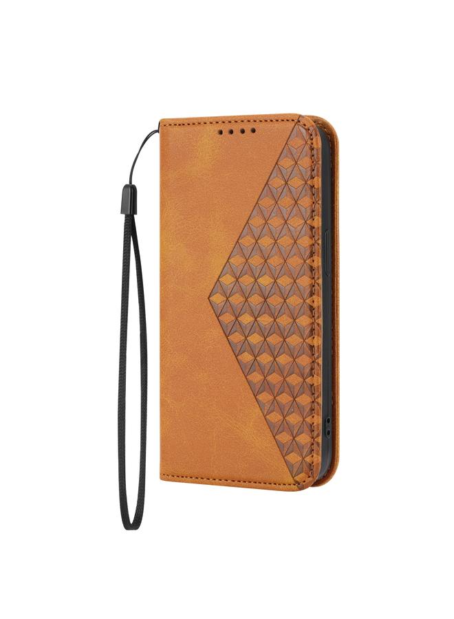 S-TOP Case For Samsung Galaxy A72 4G / 5G Cubic Grid Calf Texture Magnetic Closure Leather Phone Case - Image 2