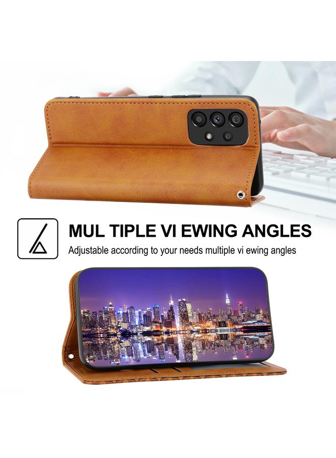 S-TOP Case For Samsung Galaxy A72 4G / 5G Cubic Grid Calf Texture Magnetic Closure Leather Phone Case - Image 5