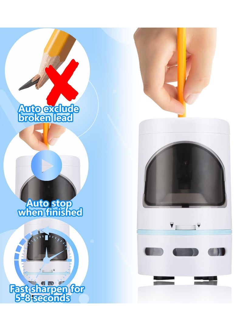 KASTWAVE Electric Pencil Sharpener, Auto-Stop and with Vacuum Cleaner for 6-8mm Pencils, for Children Students Used in School Classroom and Offices - Image 2