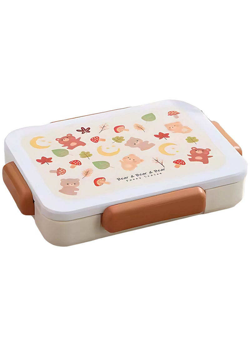 Twisoo 5-Compartment Kids Lunch Box – BPA-Free Microwavable Plastic Bento Box with Lid, Leak-Proof Food Container for School, Daycare & Takeaway Meals - Image 1