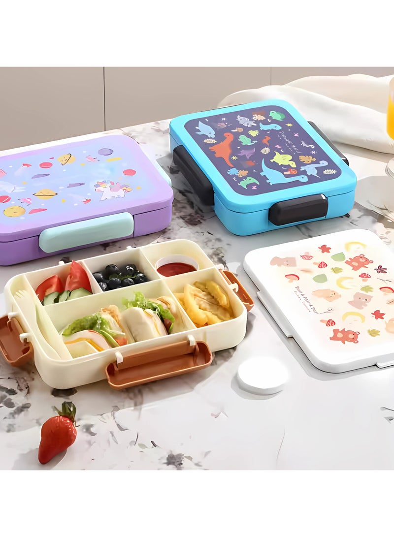 Twisoo 5-Compartment Kids Lunch Box – BPA-Free Microwavable Plastic Bento Box with Lid, Leak-Proof Food Container for School, Daycare & Takeaway Meals - Image 5