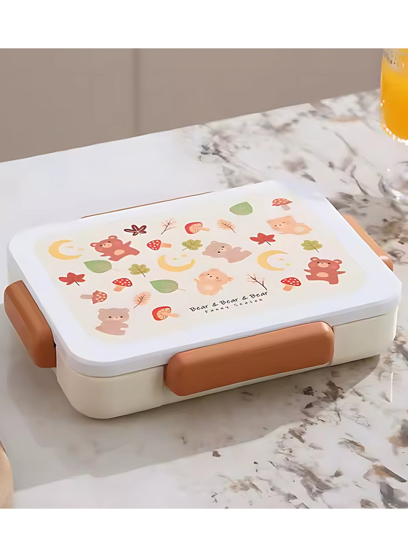 Twisoo 5-Compartment Kids Lunch Box – BPA-Free Microwavable Plastic Bento Box with Lid, Leak-Proof Food Container for School, Daycare & Takeaway Meals - Image 4