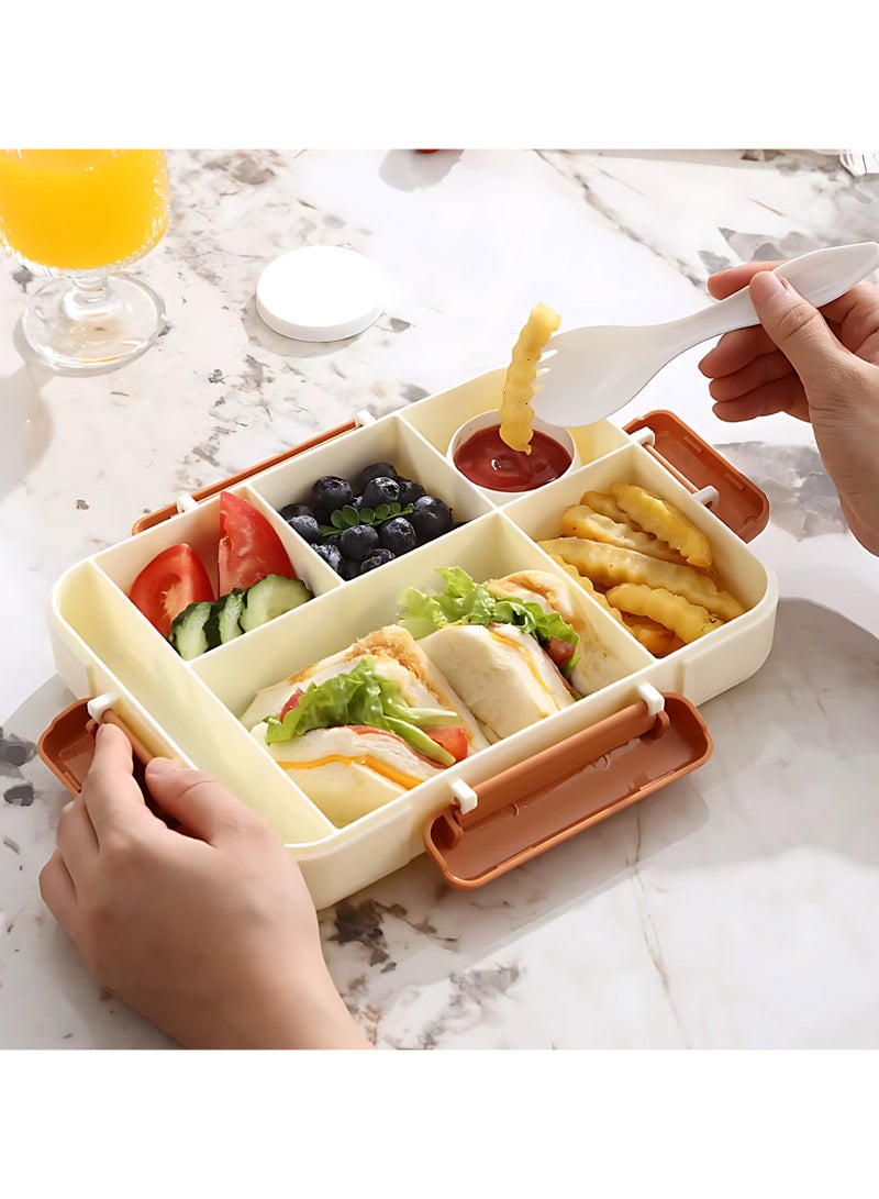 Twisoo 5-Compartment Kids Lunch Box – BPA-Free Microwavable Plastic Bento Box with Lid, Leak-Proof Food Container for School, Daycare & Takeaway Meals - Image 2