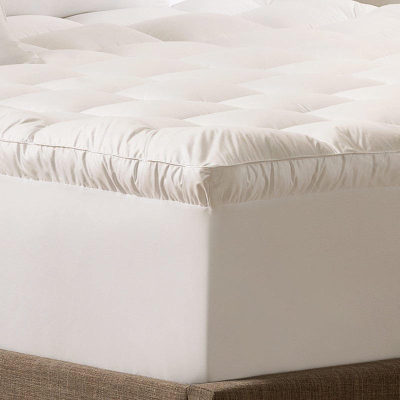 SERTA Down Illusion Soft Hypoallergenic 2 inch Pillowtop Simple Fit Mattress Topper, Queen, White - Image 2