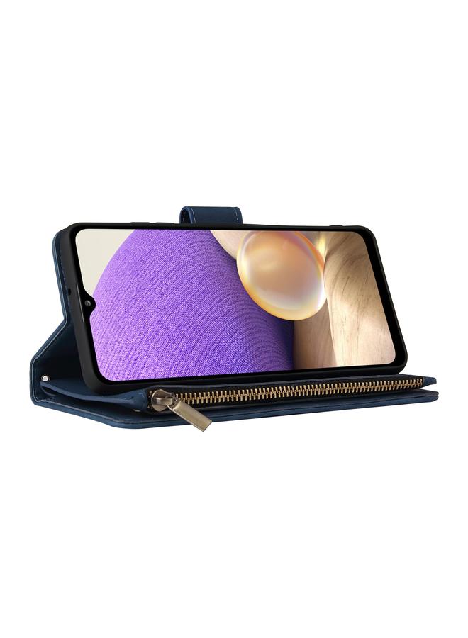 اس-توب جراب لهاتف Samsung Galaxy A32 4G متعدد الوظائف بسحاب غير لامع من الجلد - Image 5