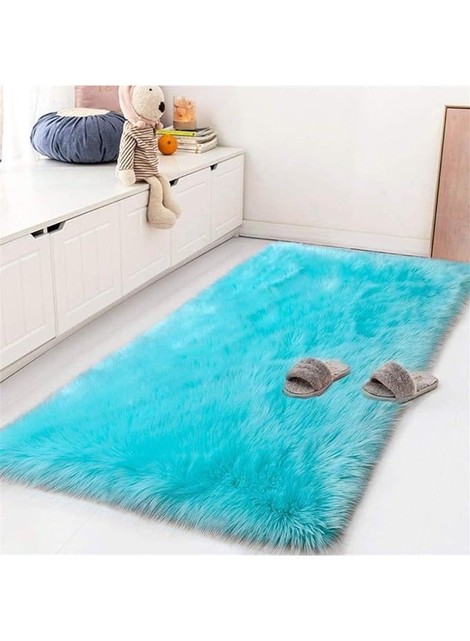 KLNAMAEAAN Modern Fluffy Long Pile Area Rug Non-Slip, Super Soft Decor Contemporary Carpet 90*180 Cm  - Image 2