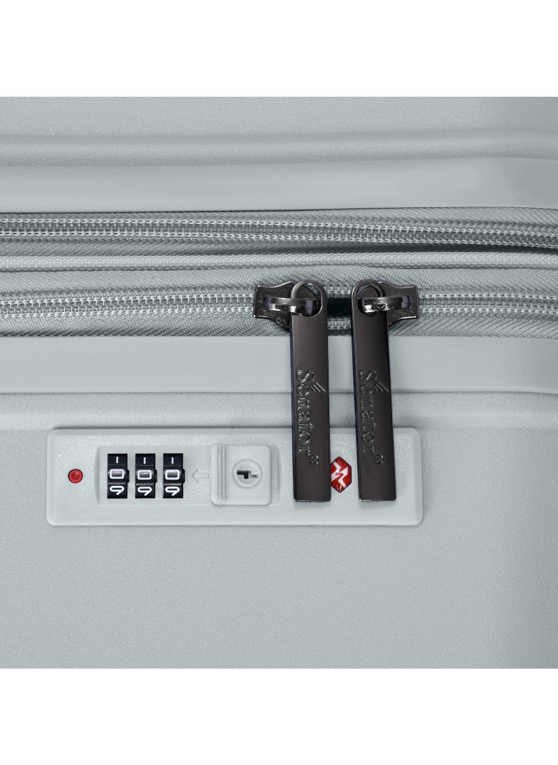 SENATOR - Senator Unisex Expandable Hard Case Luggage Lightweight PP Fashion Trolley Luggage with 4 Double Spinner Wheel and Safe Zippers KH1006-Silver - Image 1