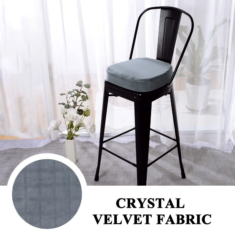 BAIBU baibu 14x14 Inches Non Slip Metal Dining Chair Pads  Super Soft Bar Stool Cushions Kitchen Chair Pads with Ties - One Cushion only (Grey  14?14?3in) - Image 2