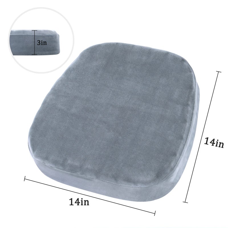 BAIBU baibu 14x14 Inches Non Slip Metal Dining Chair Pads  Super Soft Bar Stool Cushions Kitchen Chair Pads with Ties - One Cushion only (Grey  14?14?3in) - Image 3