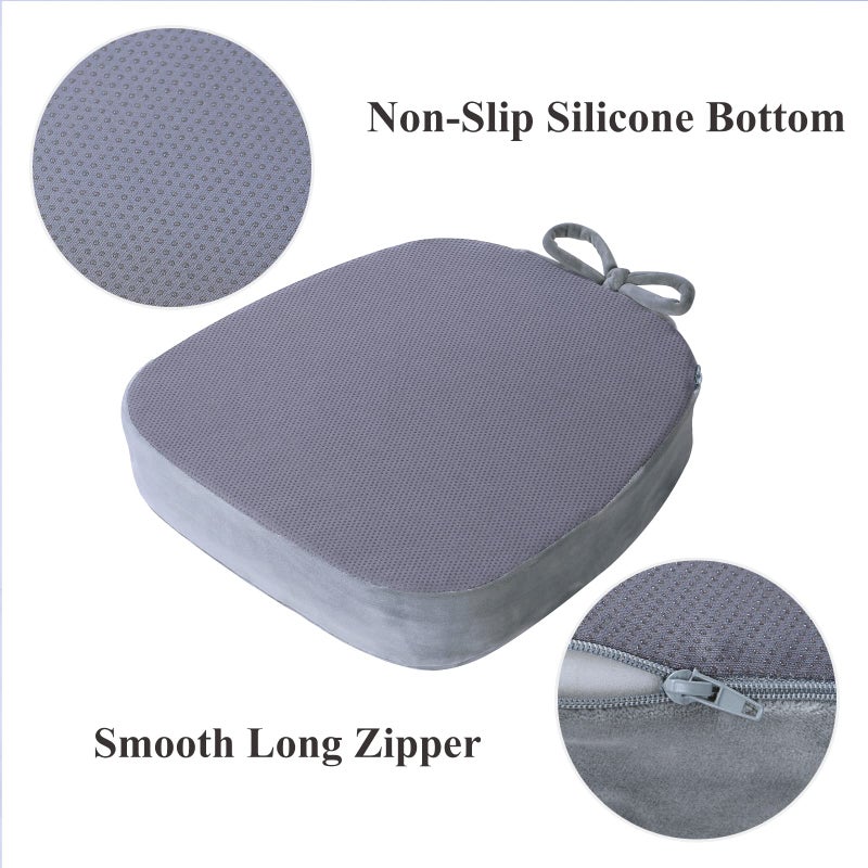 BAIBU baibu 14x14 Inches Non Slip Metal Dining Chair Pads  Super Soft Bar Stool Cushions Kitchen Chair Pads with Ties - One Cushion only (Grey  14?14?3in) - Image 5