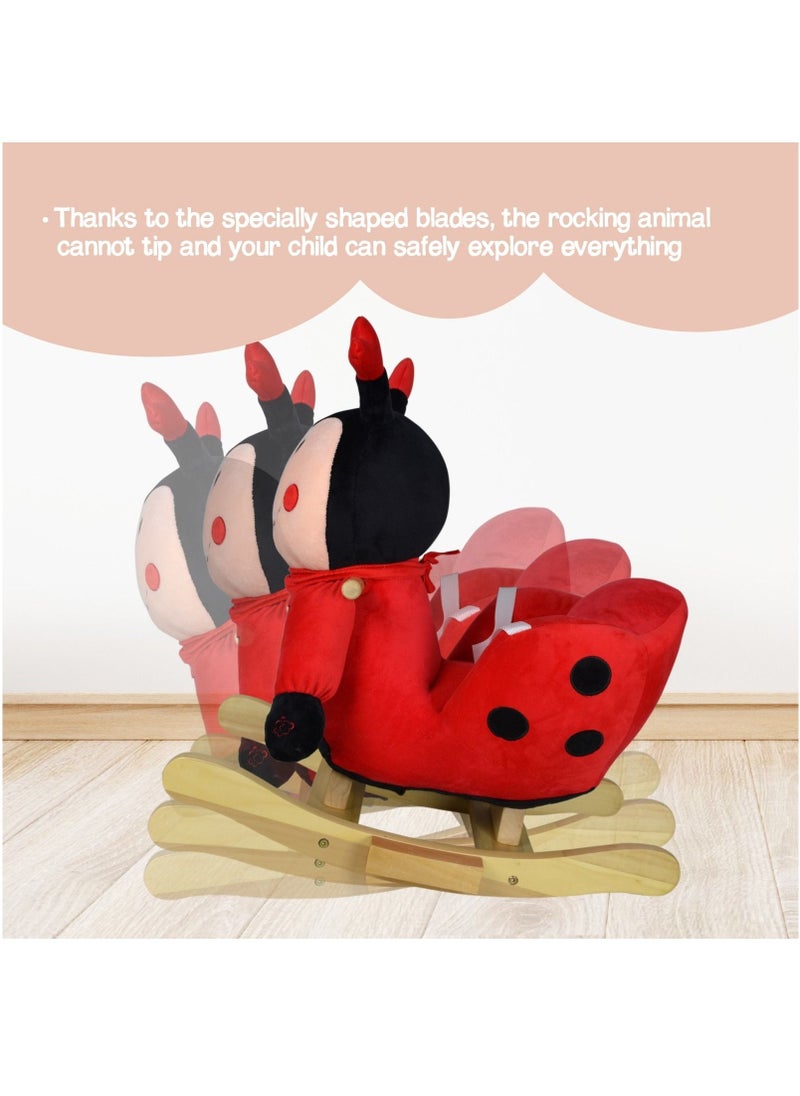 null - Rocking Ladybug for Baby and Child Sturdy Construction Cuddly Soft with Sound Effects - Image 1