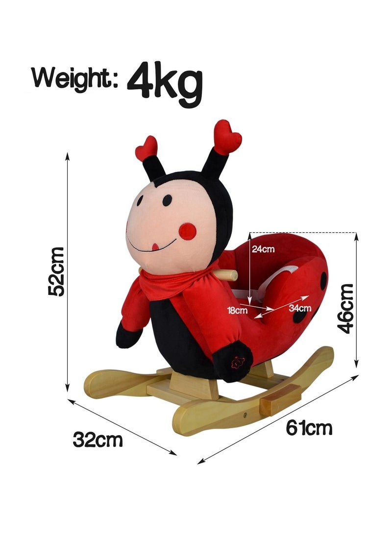 null - Rocking Ladybug for Baby and Child Sturdy Construction Cuddly Soft with Sound Effects - Image 1