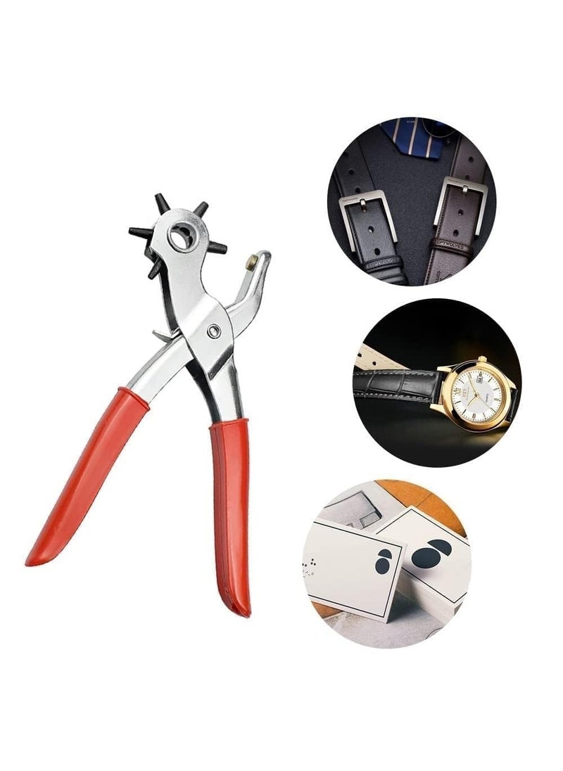 KPS KPS Revolving Leather Belt Punch Tool Manual Punch Plier Maker Device For BeltWatch BandDog CollarCraft Project Punching Machine Hand Tool Accessories Pack of 1Multicolor  - Image 2