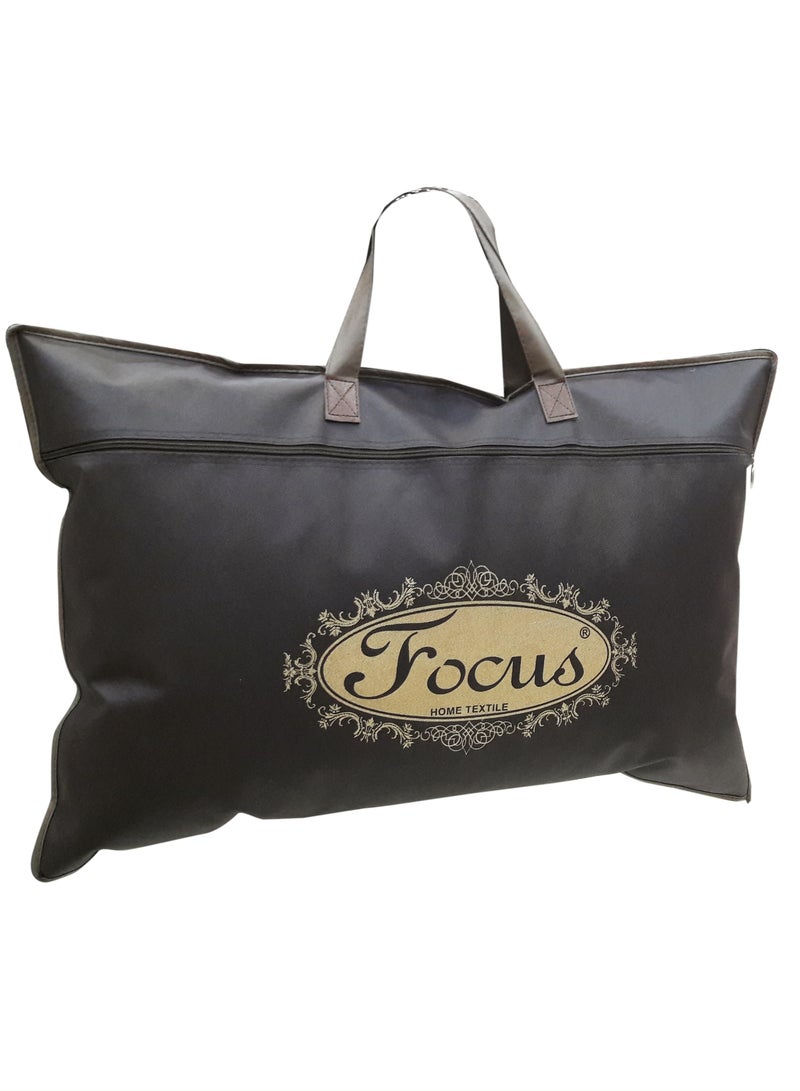 FOCUS HOTEL PILLOW, FABRIC: 100% COTTON DOWN PROOF, SIZE: 75X50CM, WEIGHT: 1.5 KG, SUPER SOFT 100% MICROFIBER FILLING, LUXURY PILLOW FOR SLEEPING, MOISTURE WICKING, HYPOALLERGENIC, PREMIUM QUALITY - Image 2