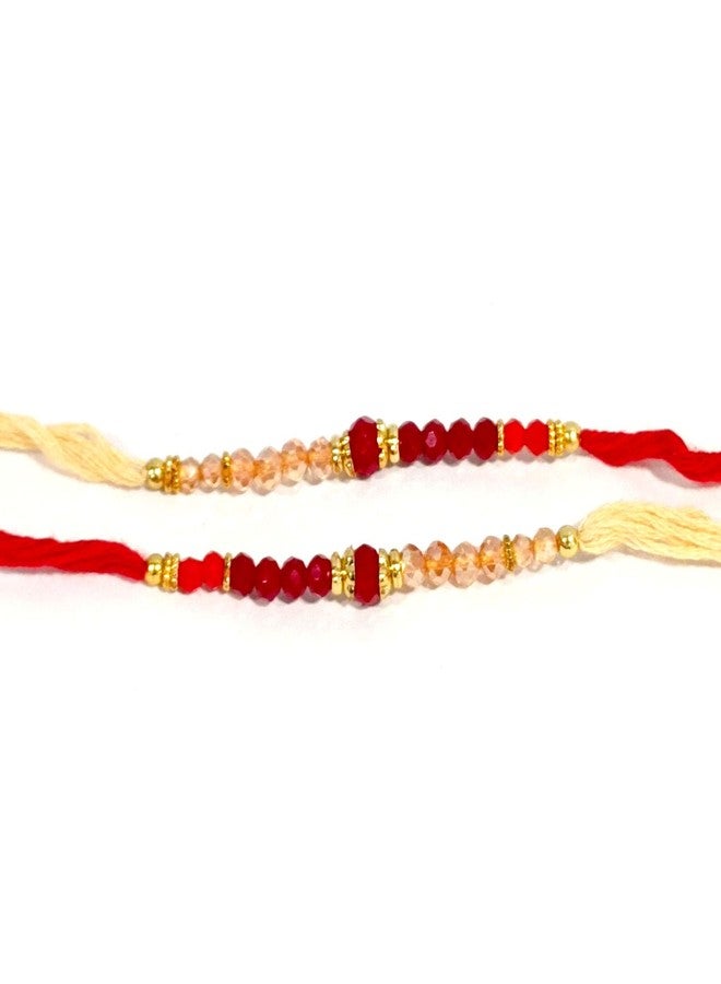 Shriya Set of 2 Rakhi Designer Handmade Rakhi Sets for Brother Bhaiya Bhai and Bhabhi for Raksha Bandhan Indian Bracelet Beads Rakhi Thread Bhaiya Bhabhi Sister Rakhi Band - Image 4