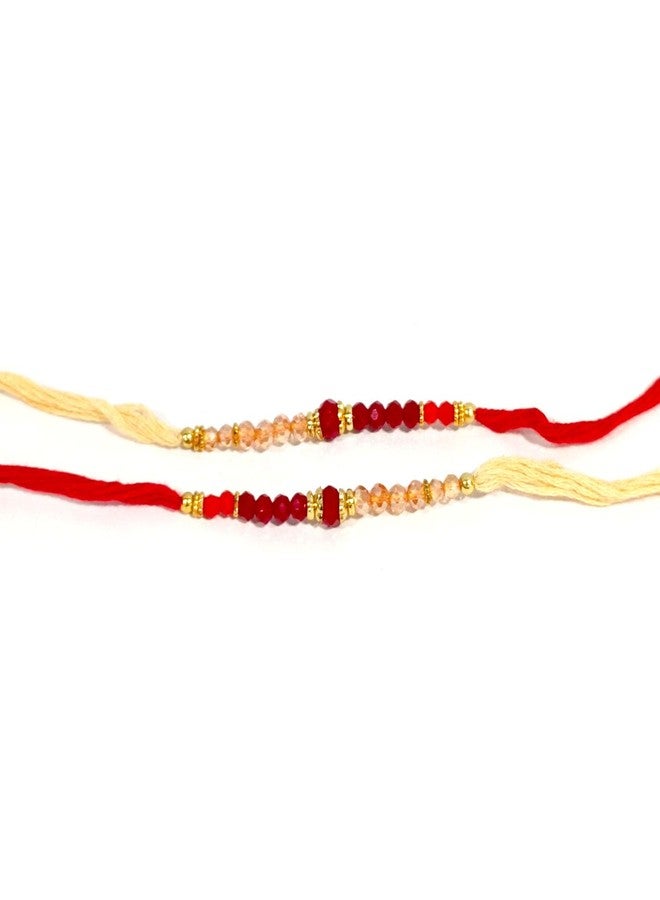 Shriya Set of 2 Rakhi Designer Handmade Rakhi Sets for Brother Bhaiya Bhai and Bhabhi for Raksha Bandhan Indian Bracelet Beads Rakhi Thread Bhaiya Bhabhi Sister Rakhi Band - Image 1