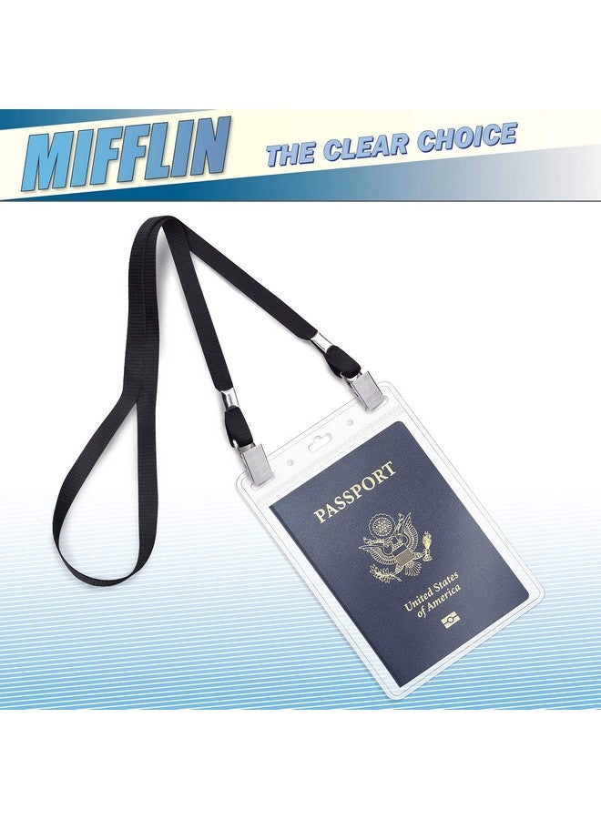 MIFFLIN -Usa Passport & Card Holders (Clear, 4X6 Inches, 10 Pack), Extra Large Id Name Badge Holder, Zipperless Vertical Plastic Card Holders - Image 3