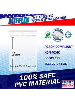 MIFFLIN -Usa Passport & Card Holders (Clear, 4X6 Inches, 10 Pack), Extra Large Id Name Badge Holder, Zipperless Vertical Plastic Card Holders  - Image 4