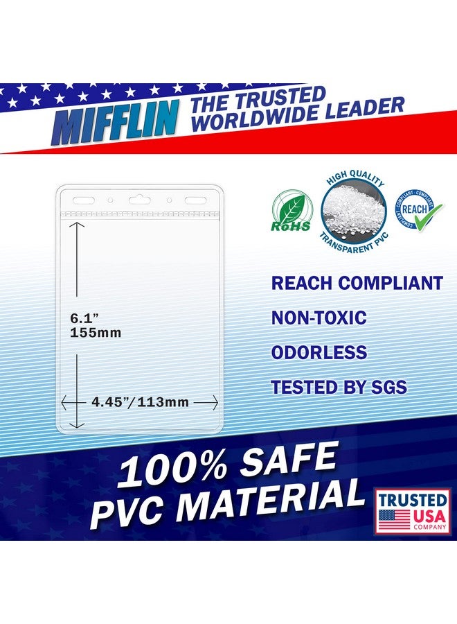MIFFLIN -Usa Passport & Card Holders (Clear, 4X6 Inches, 10 Pack), Extra Large Id Name Badge Holder, Zipperless Vertical Plastic Card Holders - Image 4