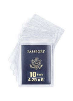 MIFFLIN -Usa Passport & Card Holders (Clear, 4X6 Inches, 10 Pack), Extra Large Id Name Badge Holder, Zipperless Vertical Plastic Card Holders  - Image 1