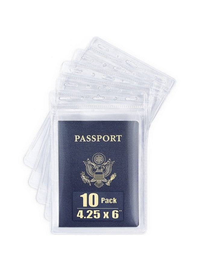 MIFFLIN -Usa Passport & Card Holders (Clear, 4X6 Inches, 10 Pack), Extra Large Id Name Badge Holder, Zipperless Vertical Plastic Card Holders - Image 1