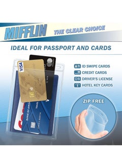 MIFFLIN -Usa Passport & Card Holders (Clear, 4X6 Inches, 10 Pack), Extra Large Id Name Badge Holder, Zipperless Vertical Plastic Card Holders  - Image 2