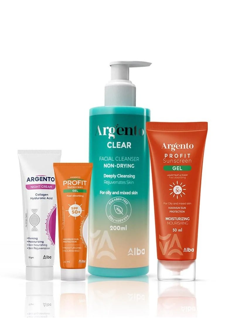 ARGENTO Profit Gel 50ml + Argento Clear 200ml + Profit Gel 25ml + Argento Night 30gm  - Image 1