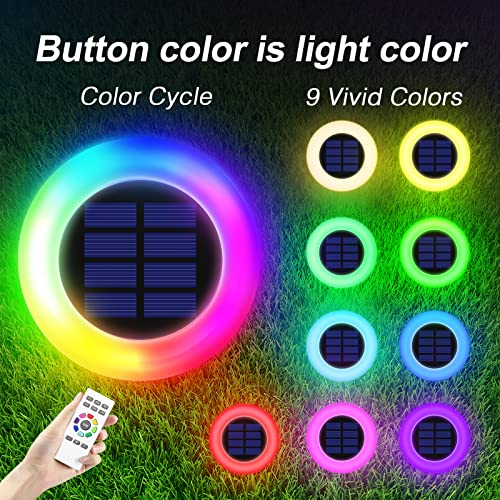 intelamp Solar Pathway Lights Outdoor, 6 Pack 9 Color Changing with Remote Control, Dusk to Dawn Solar Powered Waterproof LED Ground Lighting for House Outside Lawn Garden Yard Patio - Image 4