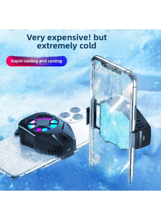 Mobile Phone Radiator Back Clip Semiconductor Refrigeration Mute Cooling Artifact Universal E-sports Chicken Game-Color:Black - Image 4