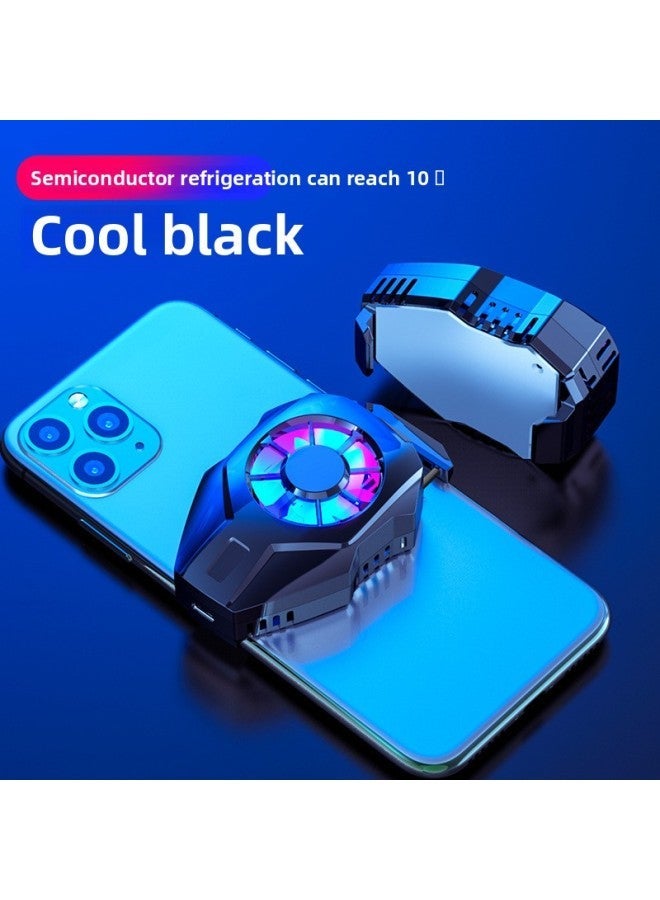 Mobile Phone Radiator Back Clip Semiconductor Refrigeration Mute Cooling Artifact Universal E-sports Chicken Game-Color:Black - Image 1