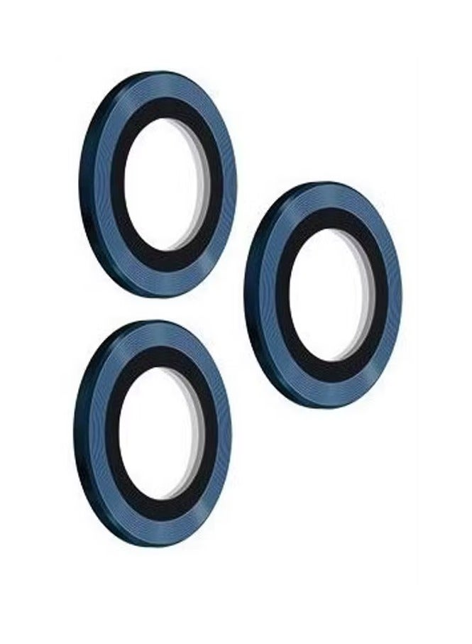 ديفيا حماية عدسة ديفيا جيمستون (3 قطع) متوافقة مع آيفون 12 برو (6.1 بوصة) - حامي عدسة كاميرا من الألومنيوم والسيراميك المقوى - مقاوم للانفجار ومقاوم للخدوش - صلابة 9H - لا يحجب الفلاش - أزرق - Image 1