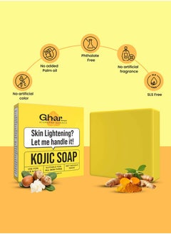 GHAR SOAPS Kojic Acid 2 % Soap with Niacinamide | For Pigmentation, Sun damage, Brightening Underarm & Reduces Dark Spot | Soap for Men & Women | Suitable for All Skin Types